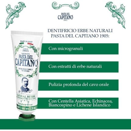 Pasta Del Capitano 1905 Natural Herbal Toothpaste 25Ml - Image 3