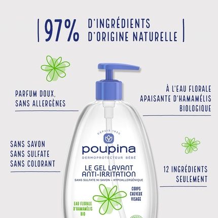 Poupina Toto Hair Gel 0 Sulfate And 0 Soap With Panthenol And Witch Hazel