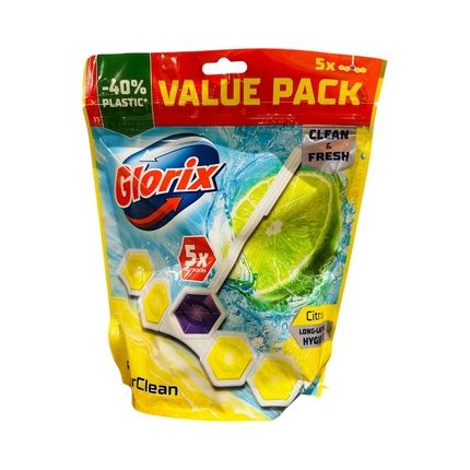 Glorix Toilet Block Clean & Fresh Citrus 5X50 Grams
