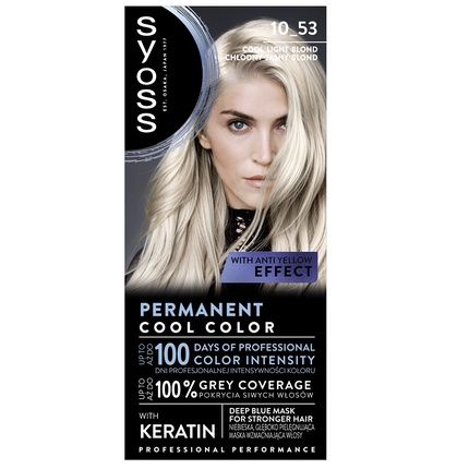 Syoss Permanent Cool Color Hair Dye 10-53 Cool Light Blonde