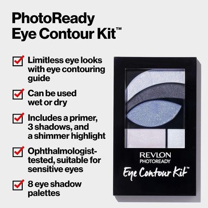 Revlon Photoready Eye Contour Kit Eyeshadow Palette With 5 Wet/Dry Shades & Double-Ended Brush Applicator 0.1Oz - Image 3