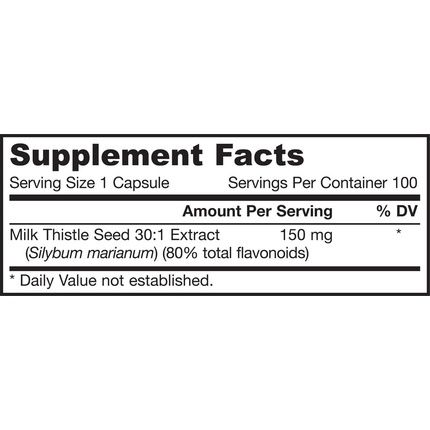 Jarrow Formulas Milk Thistle 150Mg 100 Vcaps