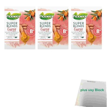 Pickwick Super Blends Energy With Curcuma, Sea Buckthorn & Lemongrass Tea Bags