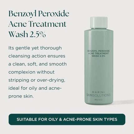 Marini Skinsolutions Benzoyl Peroxide Acne Treatment Wash 25 Potent