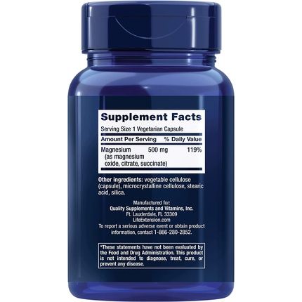 Magnesium Caps 500Mg 100 Vegetarian Capsules