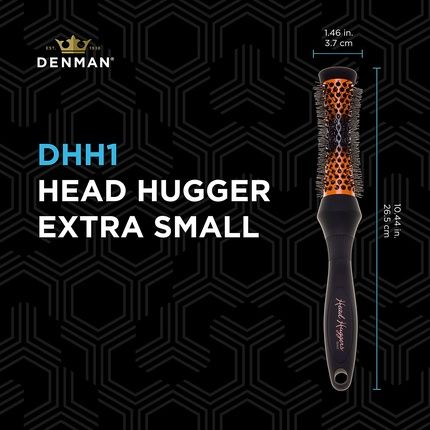 Denman X-Small Thermo Ceramic Hourglass Hot Curl Brush Dhh1H For Blow-Drying, Straightening, Defined Curls, Volume & Root-Lift - Orange