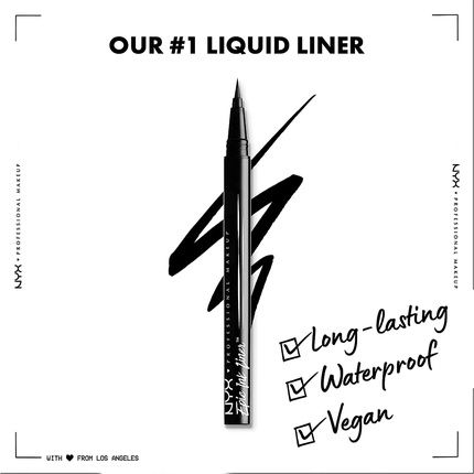 Nyx Professional Makeup Epic Ink Eye Liner Waterproof Vegan Formula Shade 01 Black