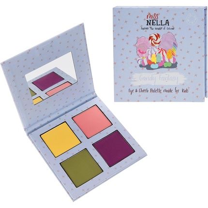 Miss Nella Candy Fantasy Kids Makeup Eye And Cheek Palette With 4 Delightful Shades
