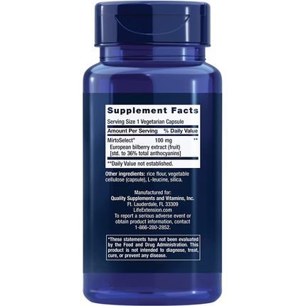 Life Extension European Standardized Bilberry Extract 100Mg - 90 Vcapsules