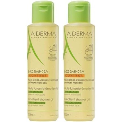 زيت منظف مرطب مضاد للخدش من إيه ديرما إكسوميجا كونترول، 500 مل - عبوة من قطعتين