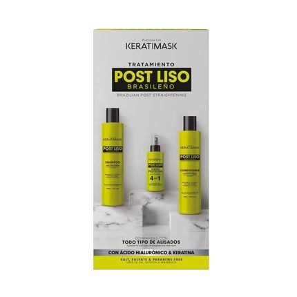 Placenta Life Keratimask Brazilian Straightening Post Kit Shampoo Conditioner Heat Protector