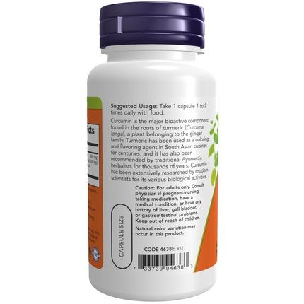 Now Foods Curcumin 60 Plant-Based Capsules For Joint Health And Anti-Inflammatory - Image 3