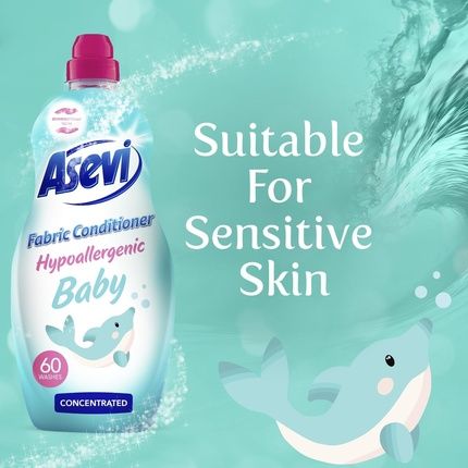 Asevi Fabric Softener Laundry Conditioner Liquid Fabric Softener 1380Ml 60 Washes Baby Fresh - Image 3