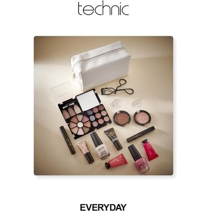 Technic Cosmetic Bag Set Full Make Up Kit 14 Mini Essentials For Eyes Lips Face Nails In A Portable Storage Bag Vegan And Cruelty Free - Image 3