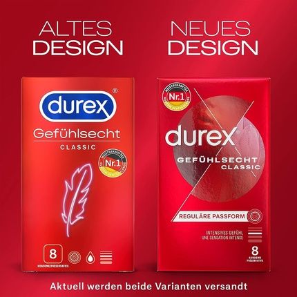 Durex Feel Real Classic Condoms - Thin Condoms With Anatomical Easy-On Shape And Silicone Lubricant - Pack Of 8 - Image 3