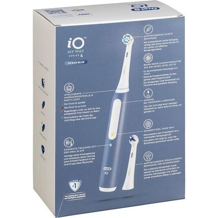 Oral-B Io My Way Electric Toothbrush 4 Cleaning Modes Dental Care Extra Replacement Brush Head Braces 1 Travel Case Designed By Braun Ocean Blue
