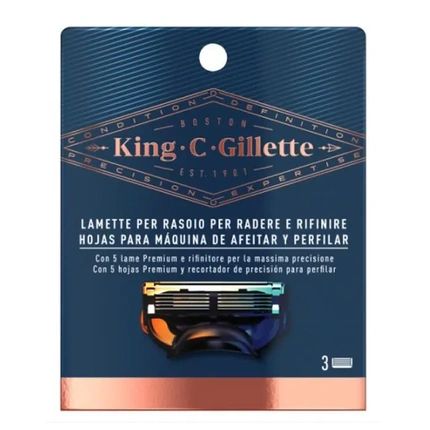Replacement Blades For Lametta King C Gillette Shave & Edging Razor 3 Pieces