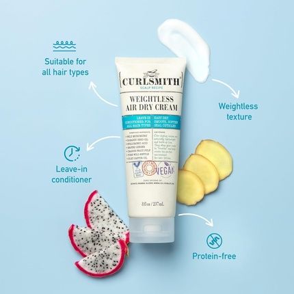 Curlsmith Weightless Air Dry Cream Vegan Leave-In Conditioner For Any Hair