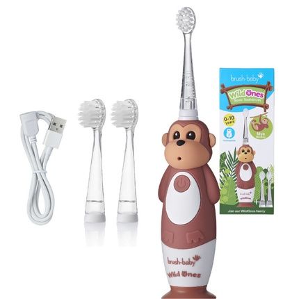 Brush Baby Wild Ones Sonic Toothbrush For Children 0-10 Monkey