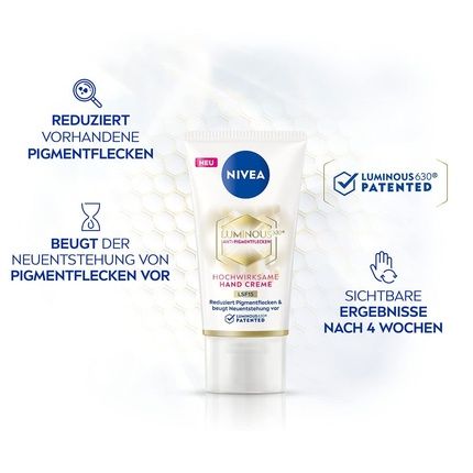 Nivea Luminous 630 Hand Cream With Spf15 50Ml