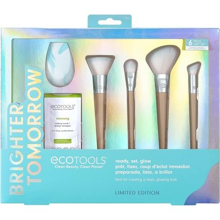 Ecotools Limited Edition Ready Set Glow Makeup Accessory And Care Kit 6 Piece Gift Set