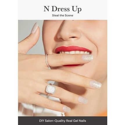 Ohora Semi Cured Gel Nail Strips N Dress Up - Works With Any Nail Lamps Salon-Quality Long Lasting Easy To Apply & Remove - Includes 2 Prep Pads Nail File & Wooden Stick