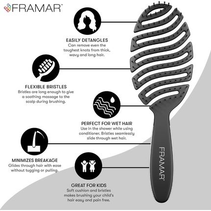Framar Wet Hair Brush Detangler For Women