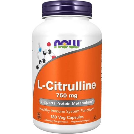 Now Supplements L-Citrulline 750Mg Amino Acid 180 Veg Capsules