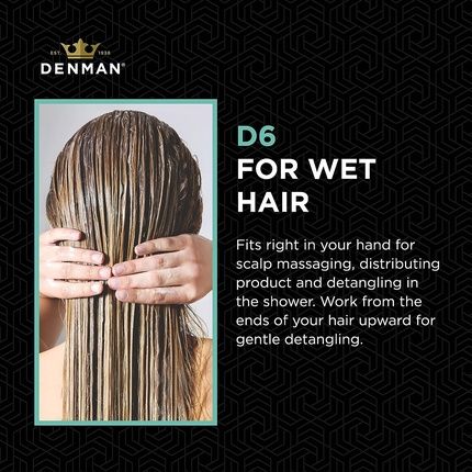 Denman Shampoo And Carpet Brush D6 High Quality Plastic Black - Image 3