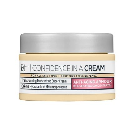 It Cosmetics Confidence In A Cream Anti Aging Face Moisturizer With Hyaluronic Acid, Niacinamide And Peptides 0.5 Fl Oz
