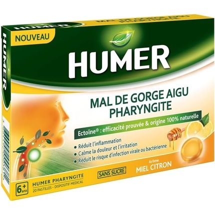 Acute Sore Throat Pharyngitis Honey Lemon Lozenges 20 Count