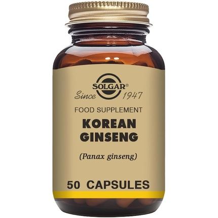 Solgar Korean Ginseng Vegetable Capsules Improves Concentration For Energy And Vitality 50 Capsules