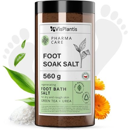 Vis Plantis Foot Soak Salt With Green Tea & Urea Regenerating Foot Spa Soak 560G