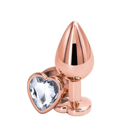 Ns Novelties Rear Assets Anal Plug With Crystal Medium Rose Gold