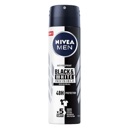 Nivea Men Invisible Black & White Antiperspirant Spray 48H Original 150Ml