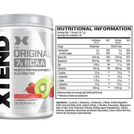 Xtend Original Bcaa Powder Strawberry-Kiwi Spritzer 7G Bcaa + Electrolytes For Recovery & Hydration 30 Servings