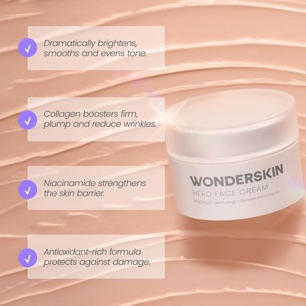 Wonderskin Purevoc Hero Face Cream Anti Wrinkle Moisturizing Hydrating Anti Aging Daily Facial Moisturizer For Dry Skin