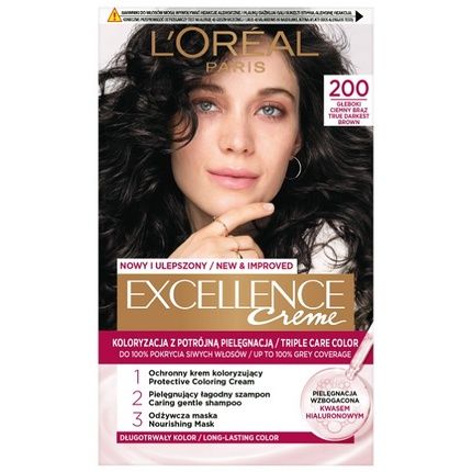 L'Oreal Excellence Creme Hair Color 200 Dark Brown 176Ml