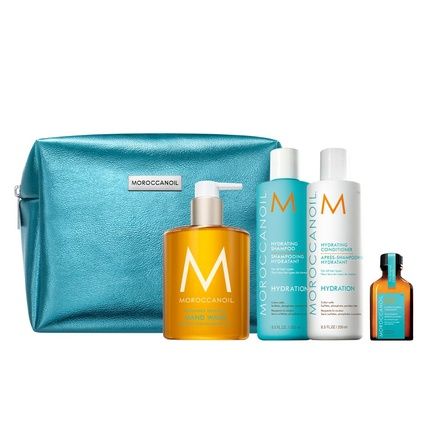 Moroccanoil Hydrating Conditioner For All Hair Types 250Ml + Moisturizing Shampoo - A Window To Hydration Holiday Gift Set