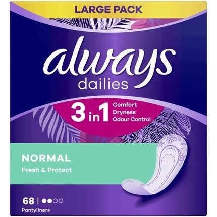 Always Dailies Normal Unscented Panty Liners 68