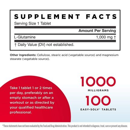 L-Glutamine 100 Tablets Jr Vegan
