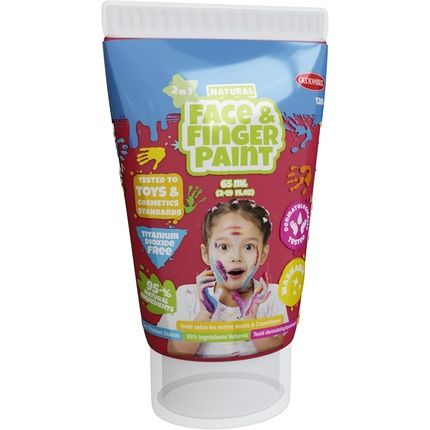 Natural Face & Finger Paint 65Ml Per Bottle - Pack Of 6 White Red Yellow - Image 3
