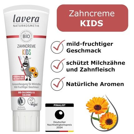 Lavera Kids Fluoride-Free Toothpaste - No Colorants - Protects Baby Teeth - Mild - Image 3
