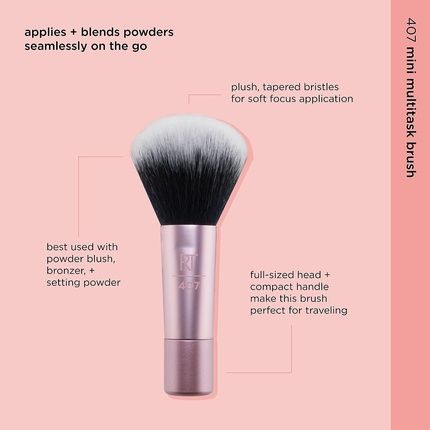 Real Techniques Mini Travel Size Multitask Makeup Brush For Blush, Bronzer Or Highlighter - Image 3