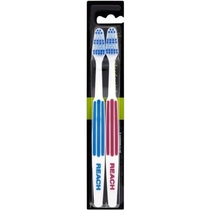 Reach Duo Medium Toothbrush Dual-Action Cleaning For A Brighter Smile