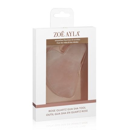 Zoe Ayla Rose Quartz Gua Sha Facial Massager - Brightens Complexion, Reduces Fine Lines And Wrinkles - Enhances Serum, Moisturizer And Facial Oil Absorption Pink