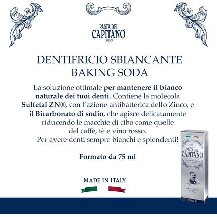 Pasta Del Capitano 1905 Whitening Baking Soda Toothpaste 75Ml