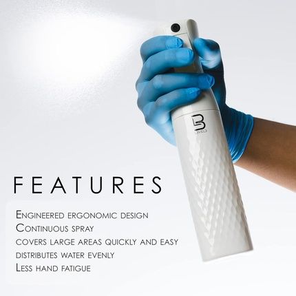 L3Vel3 Beveled Spray Bottle Distributes Water Evenly Covers Large Areas Produces Powerful Continuous Mist Easy Comfortable To Hold Innovative Design White 300Ml - Image 3