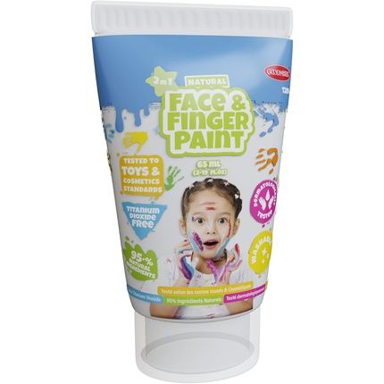 Natural Face & Finger Paint 65Ml Per Bottle - Pack Of 6 White Red Yellow