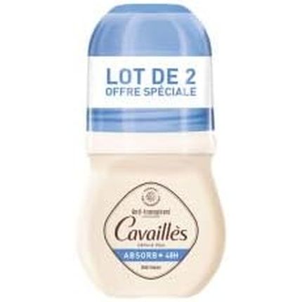 Roge Cavailles Absorb+ 48H Anti-Trace Deodorant Roll-On 50Ml - Pack Of 2